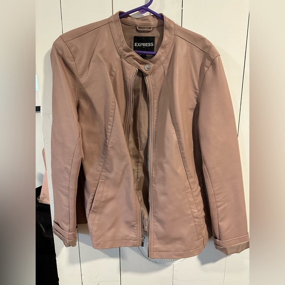 Express Jackets & Blazers - Price drop! Express Pink Faux Leather Jacket, Size XL